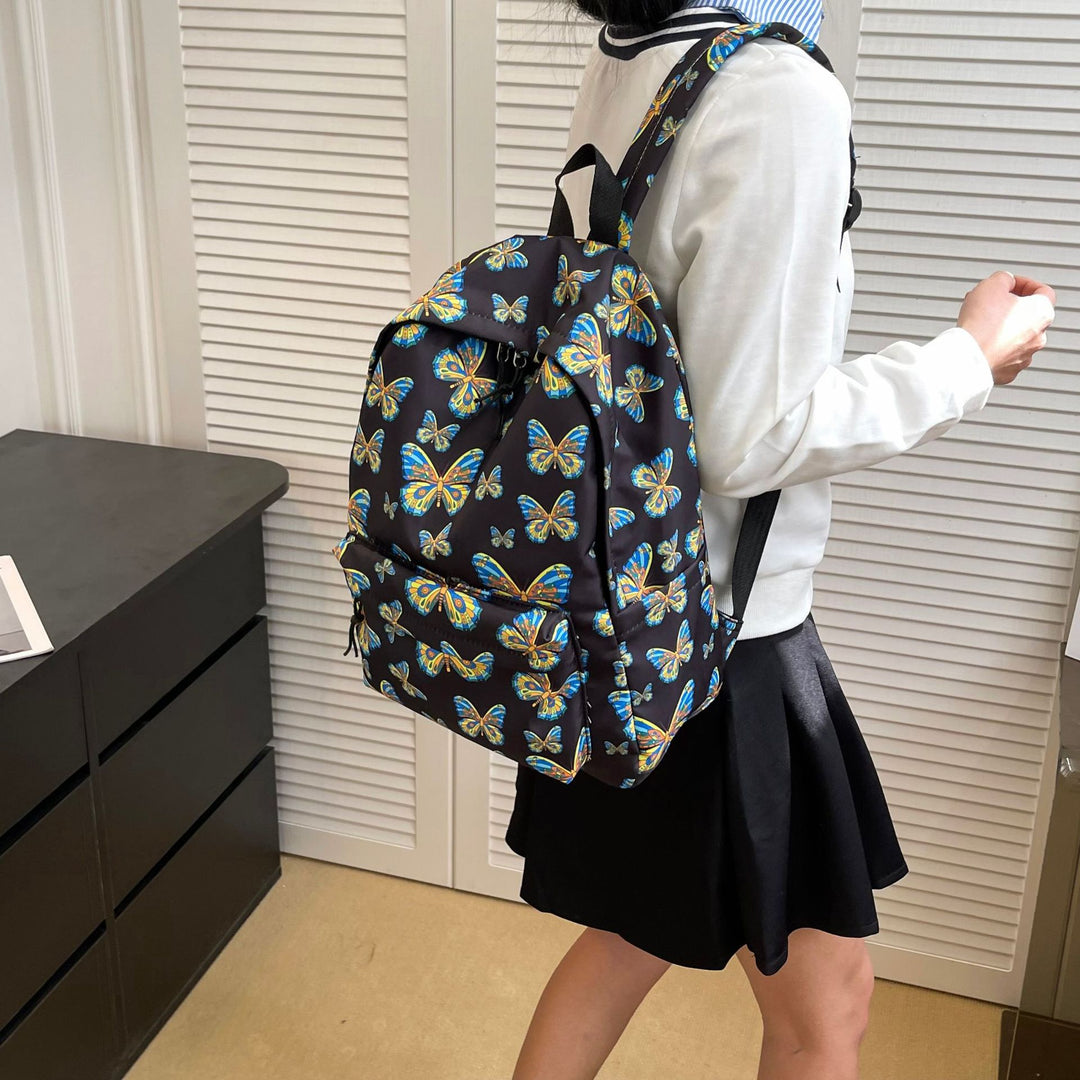 Artistic Butterfly Print Backpack Bowlift
