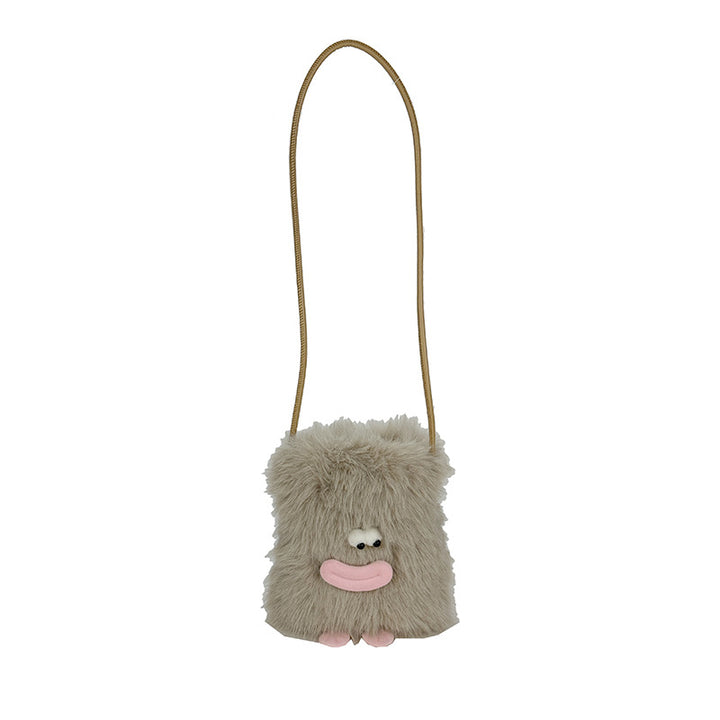 Plush shoulder bag with unique character design Bowlift