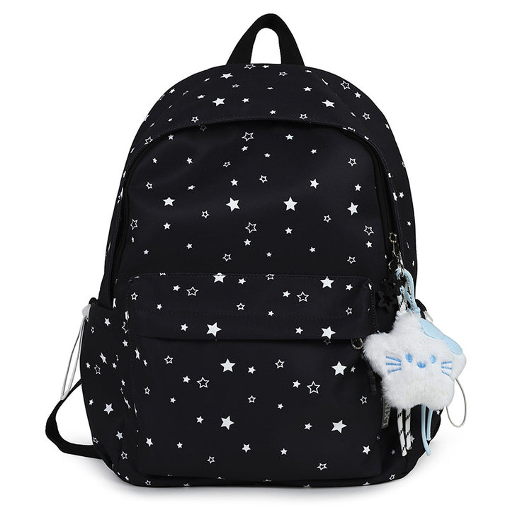 Starry Patterned Plush Backpack Bowlift