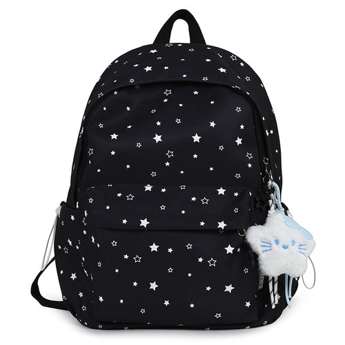 Starry Patterned Plush Backpack Bowlift