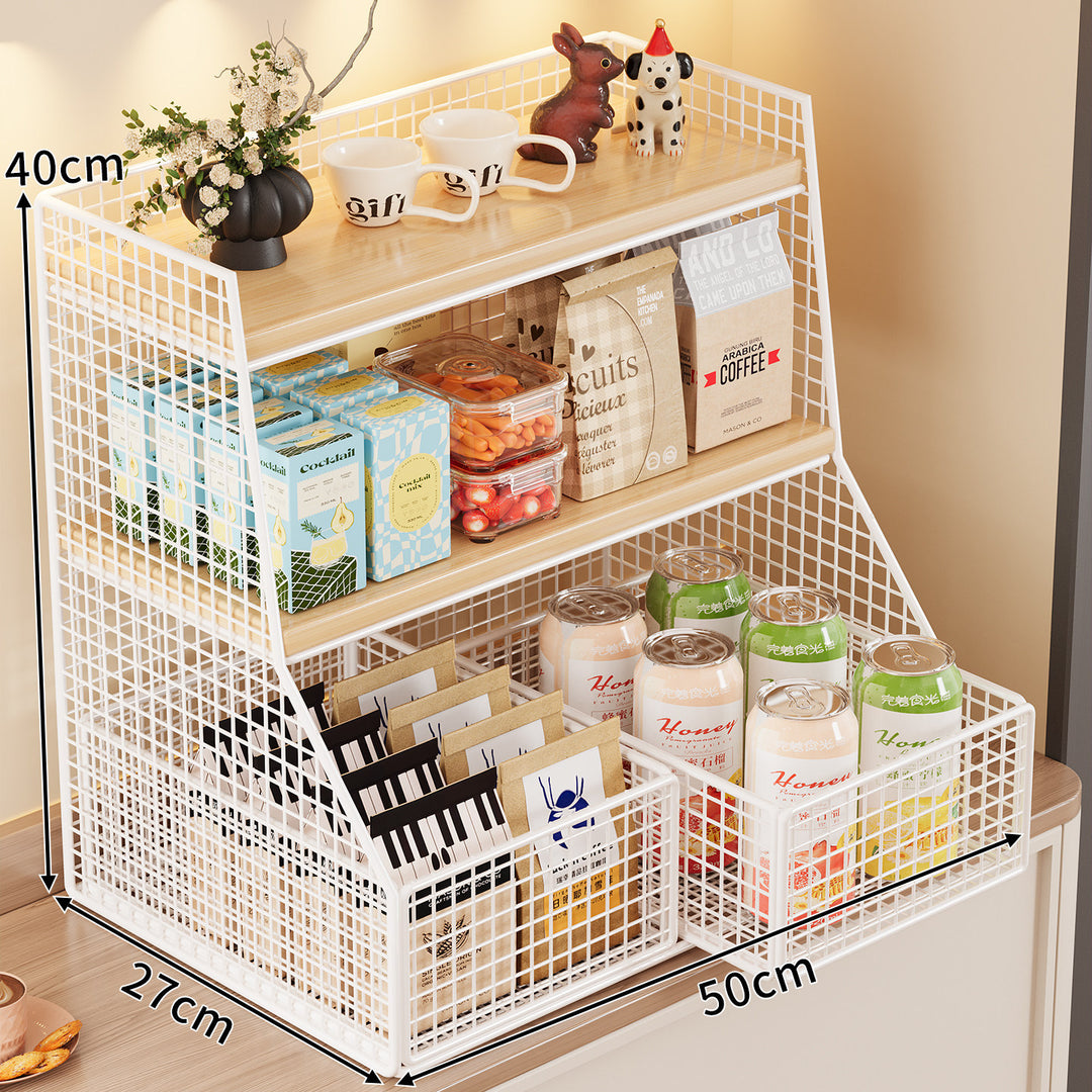 Rustic Two-Tier Storage Shelf Bowlift
