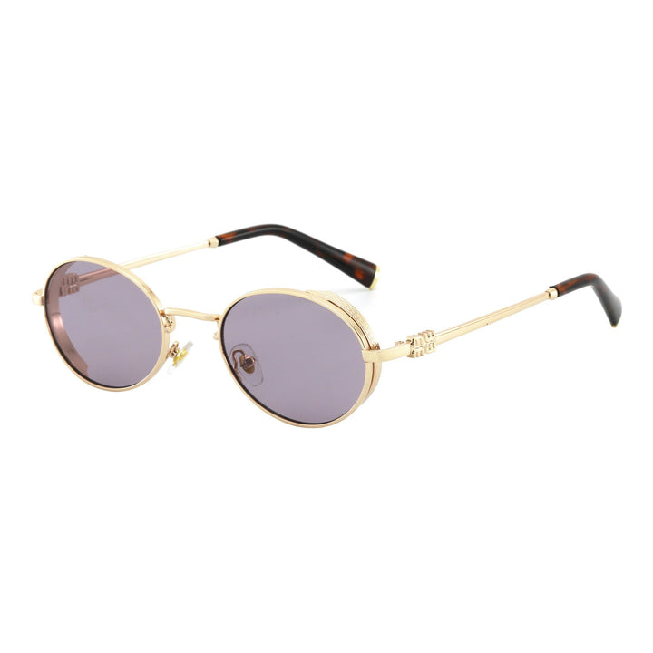 Ladies Round Designer Sunglasses with Elegant Metal Frame Bowlift