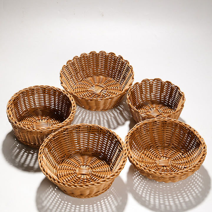 Handcrafted Round Wicker Serving Bowl Bowlift