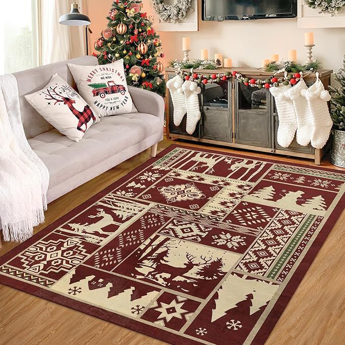 Festive Holiday Area Rug Bowlift