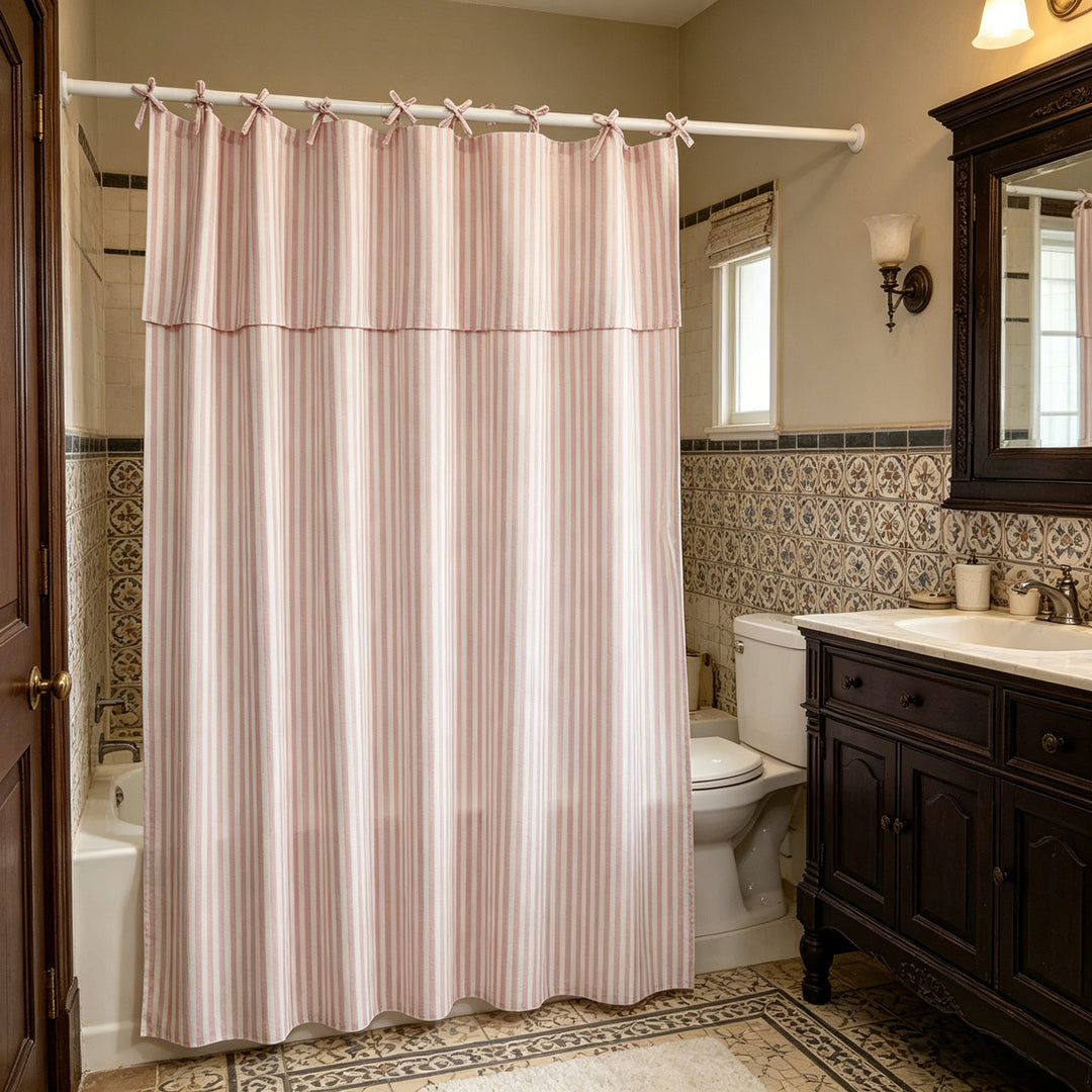 Elegant Striped Shower Curtain Bowlift