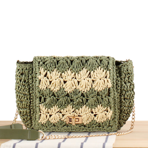 Shoulder bag made of handcrafted braided natural material with elegant closure Bowlift