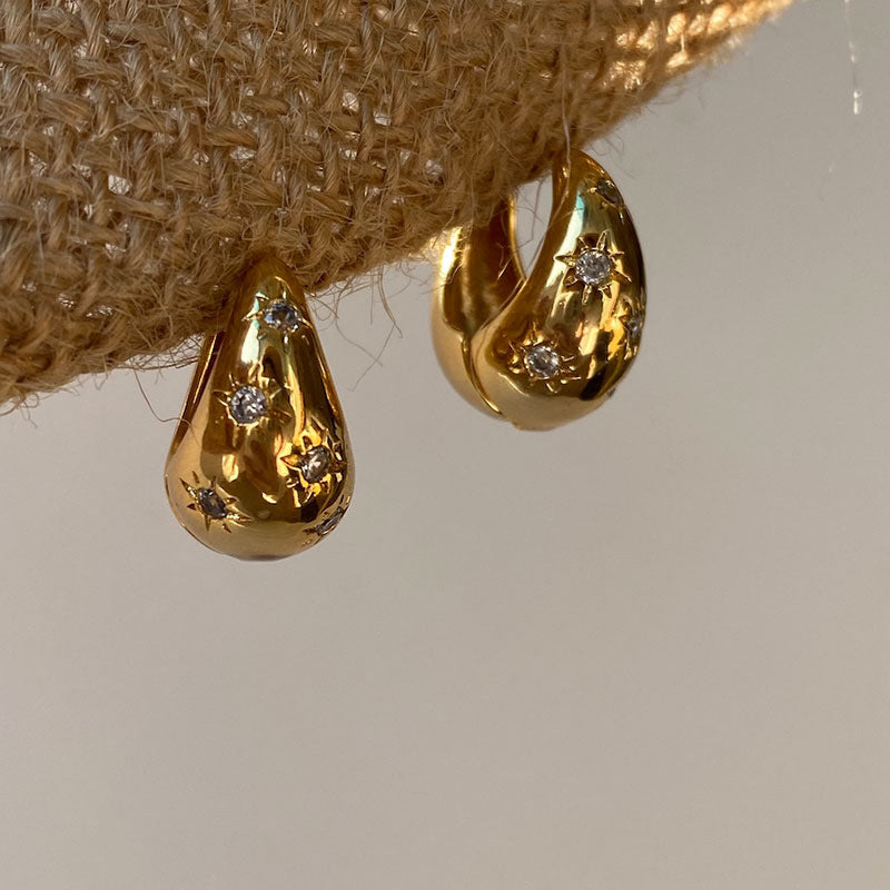 Fashionable earrings with floral design Bowlift