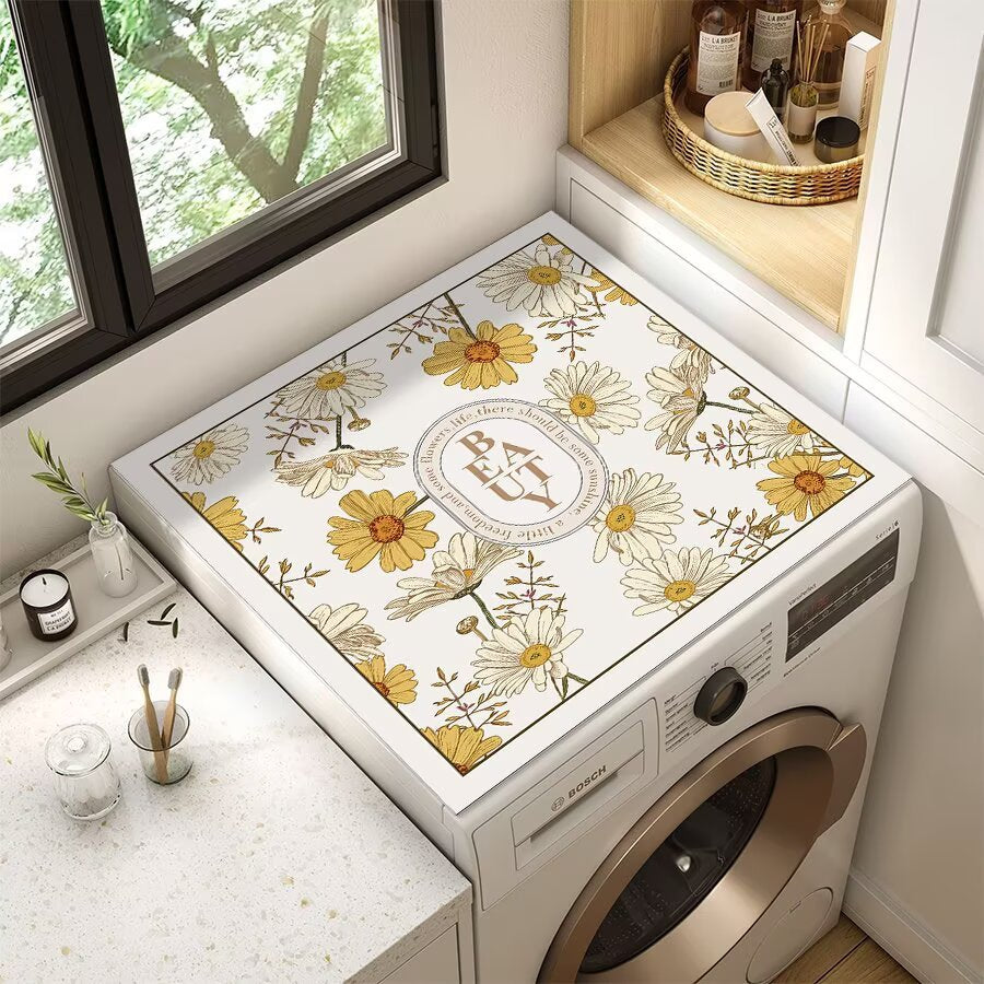 Decorative Floral Laundry Counter Mat Bowlift