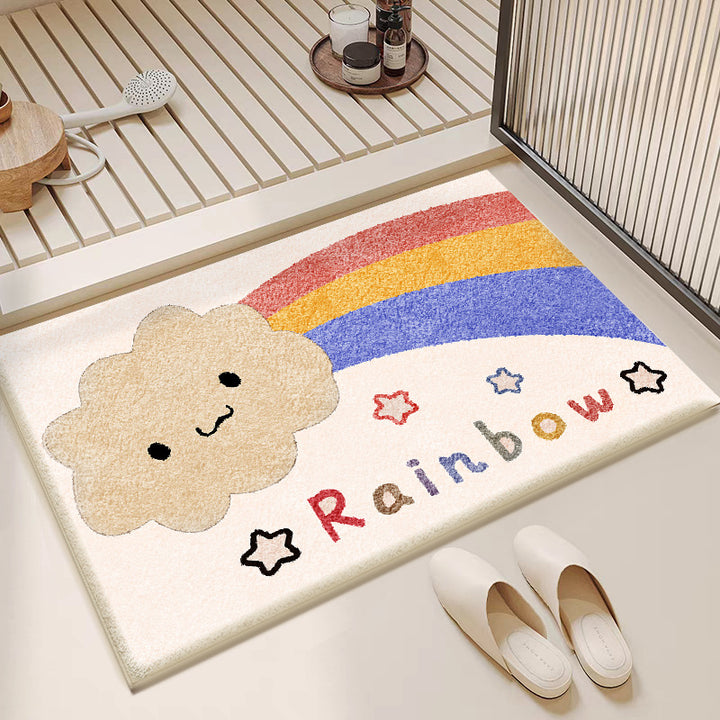 Plush Cloud-Shaped Bath Mat