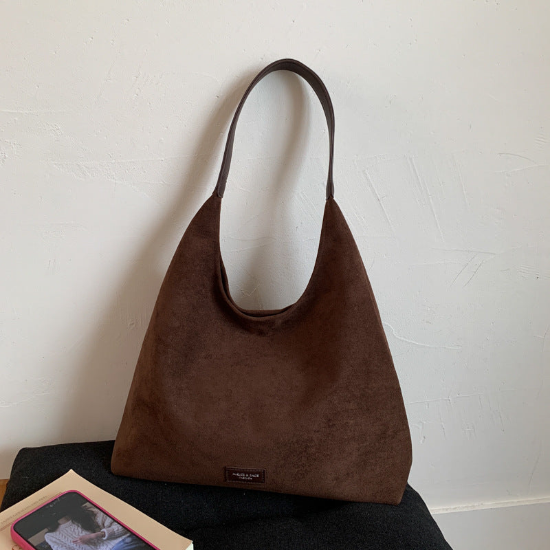 Premium Suede Slouchy Tote Bag Bowlift