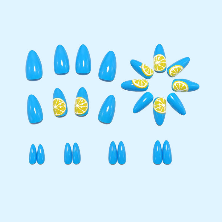 Artificial nails in fresh lemon design Bowlift