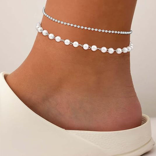 Double Strand Crystal Beaded Anklet Bowlift