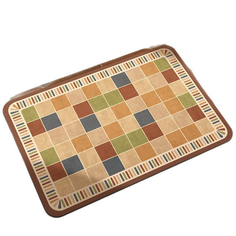 Colorful Patchwork Design Floor Mat Bowlift