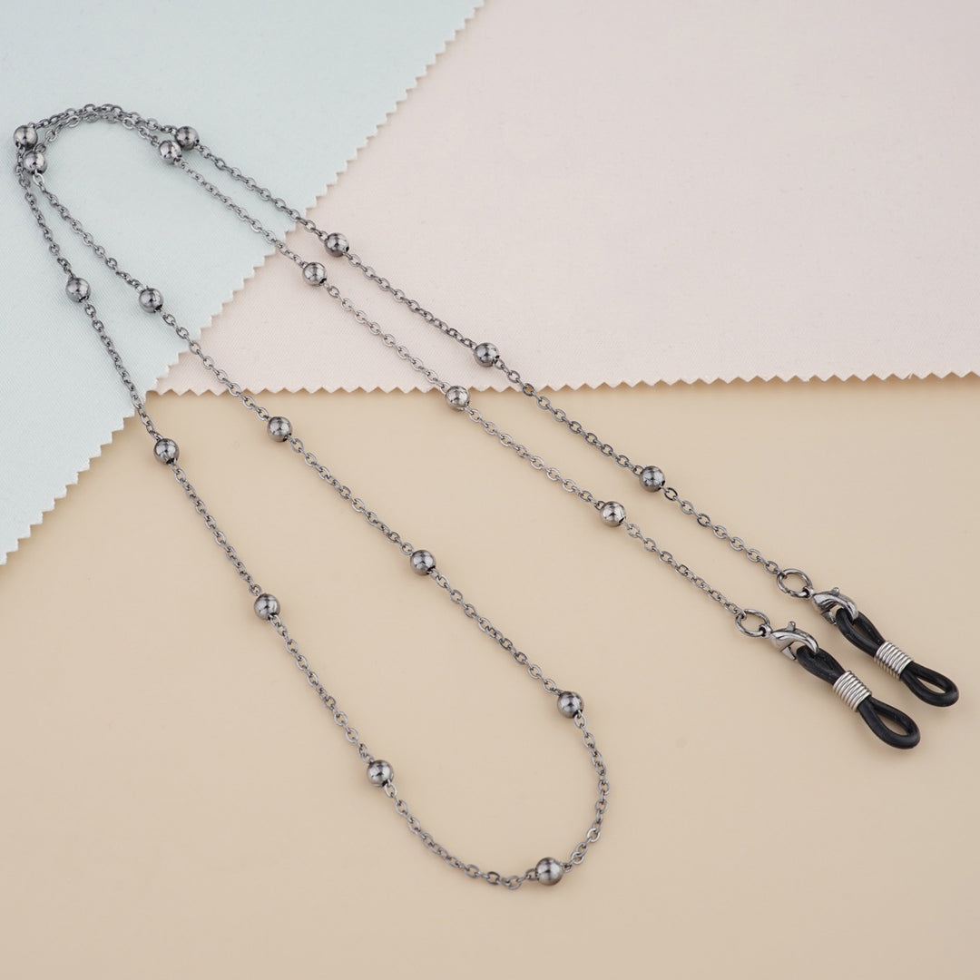 Silver Bead Decorative Eyewear Holder Chain Bowlift