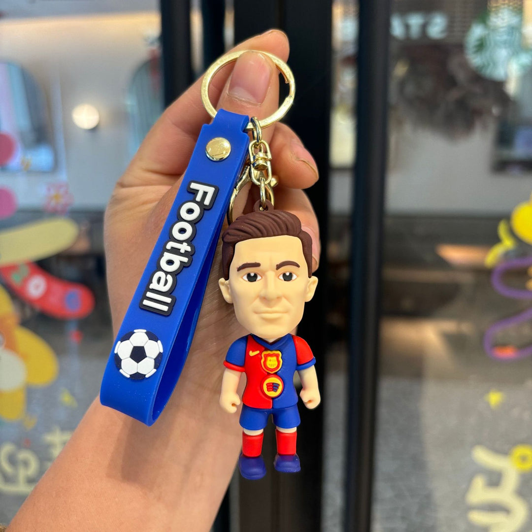 Collectible soccer player rubber keychain Bowlift
