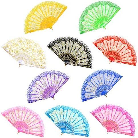 Ladies elegant lace fan with floral embellishments Bowlift