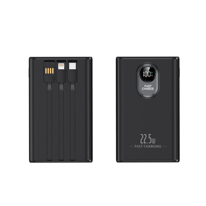 Compact power bank with integrated fast charging adapter and digital power display Bowlift