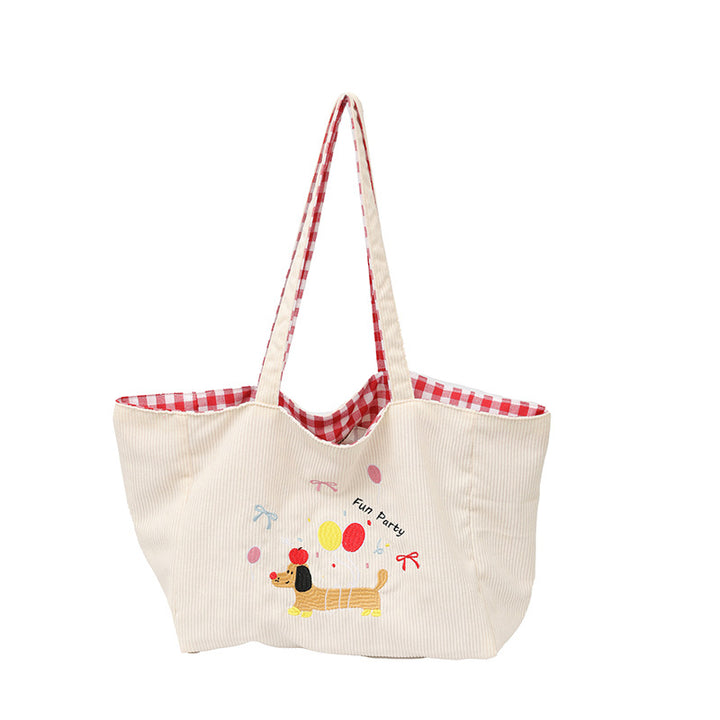 Cotton bag with playful dog motif Bowlift