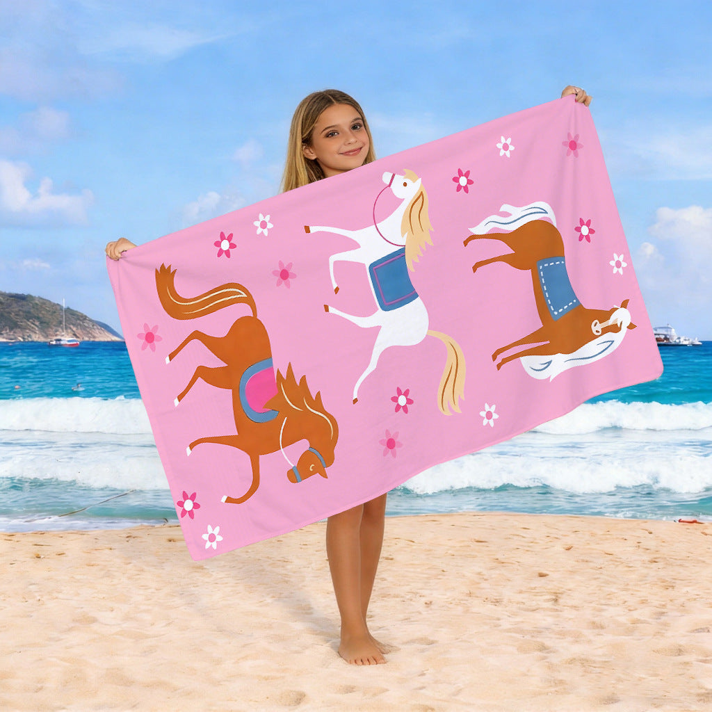 Beach towel with colorful horse motif Bowlift