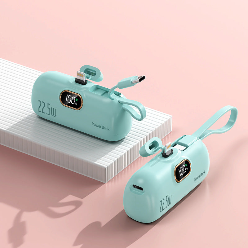Power bank with integrated charging cable Bowlift