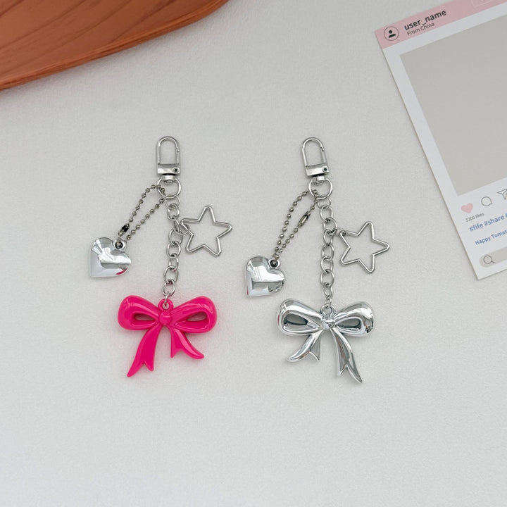 Playful Bow and Star Keychain Bowlift