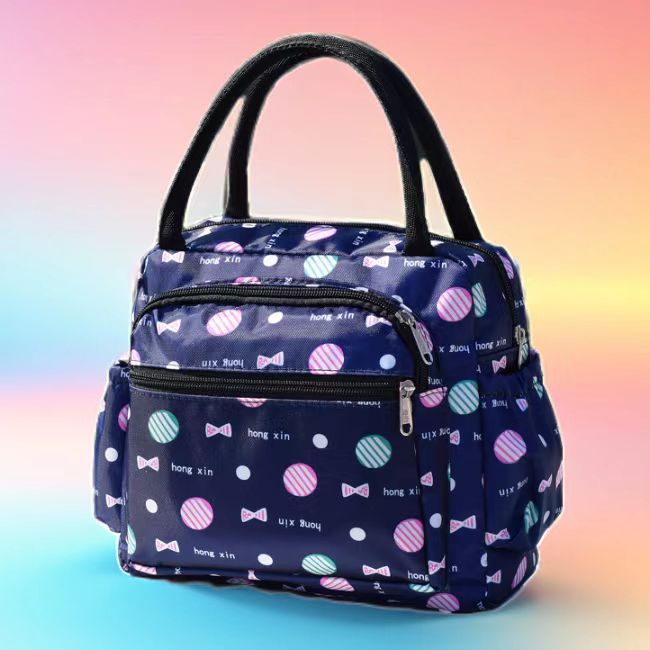 Cat Print Multi-Pocket Tote Bag Bowlift