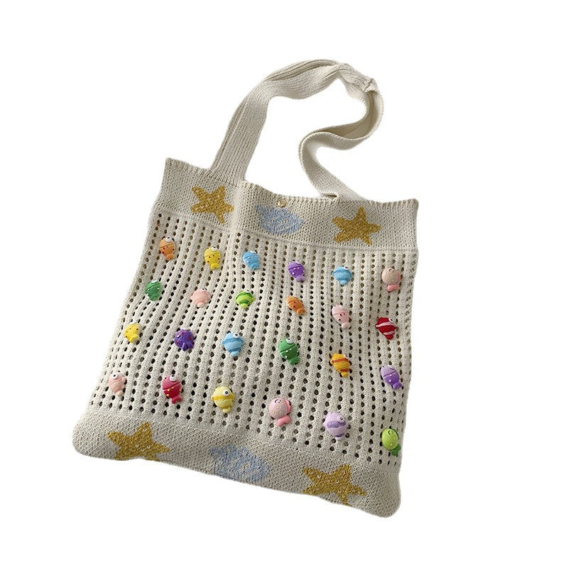 Colorful Decorative Crochet Tote Bag Bowlift