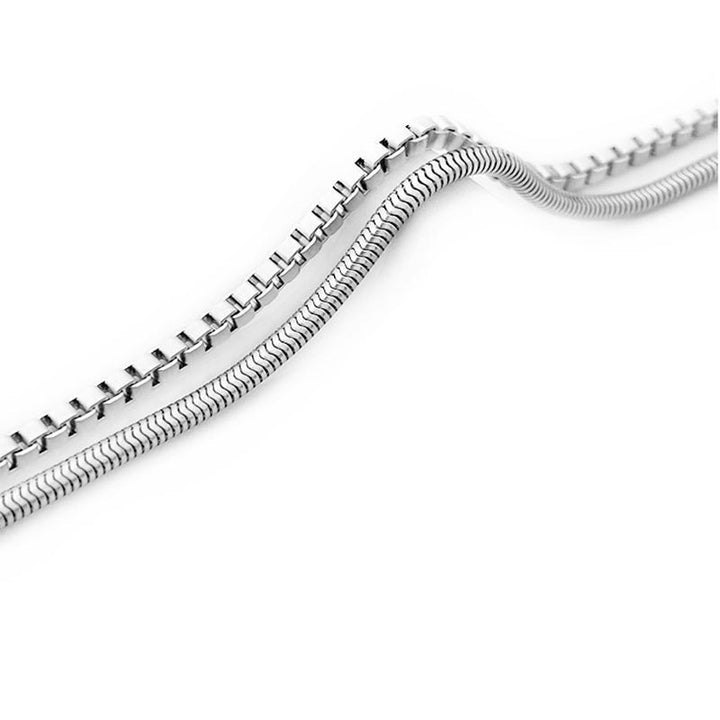 Sleek Double-Chain Stainless Steel Bracelet Bowlift