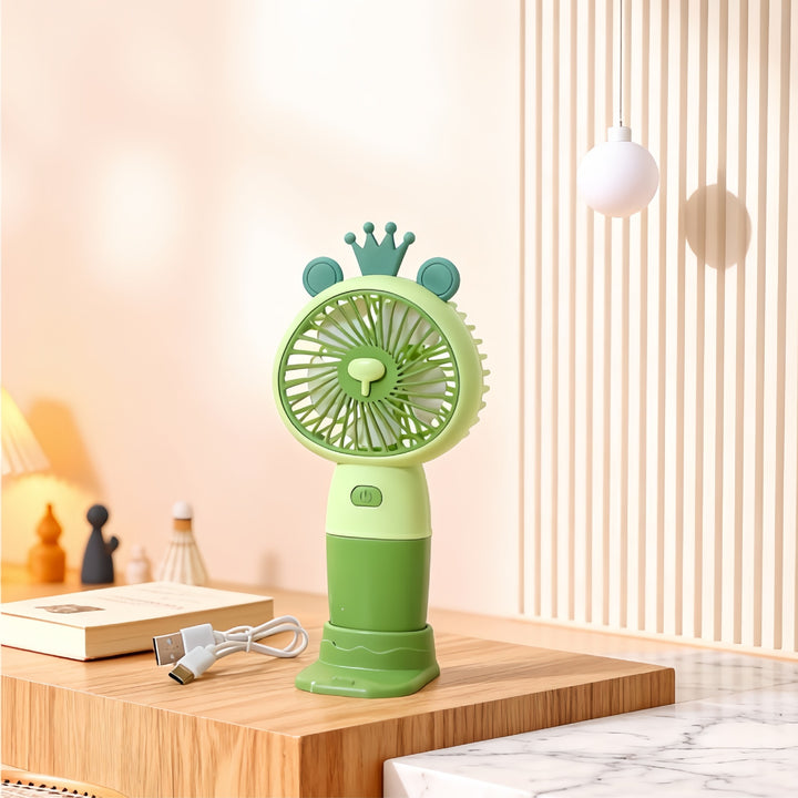 Ladies portable hand fan in cute lion design Bowlift