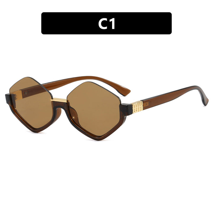 Women's fashionable sunglasses with trendy hexagonal frame and protective lenses Bowlift