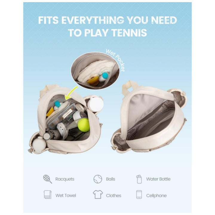 Quilted Tennis Racket Backpack Bowlift