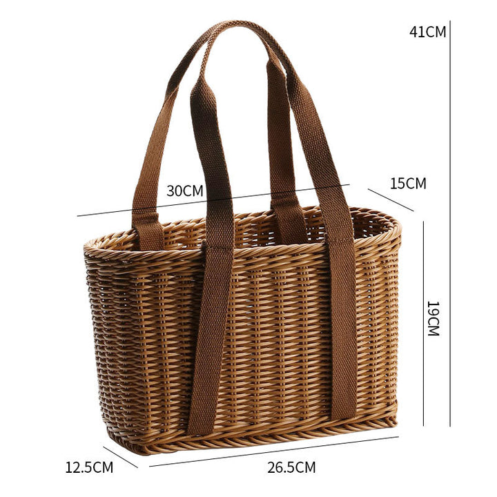 Unisex Robust braided shopping basket with comfortable fabric handles Bowlift
