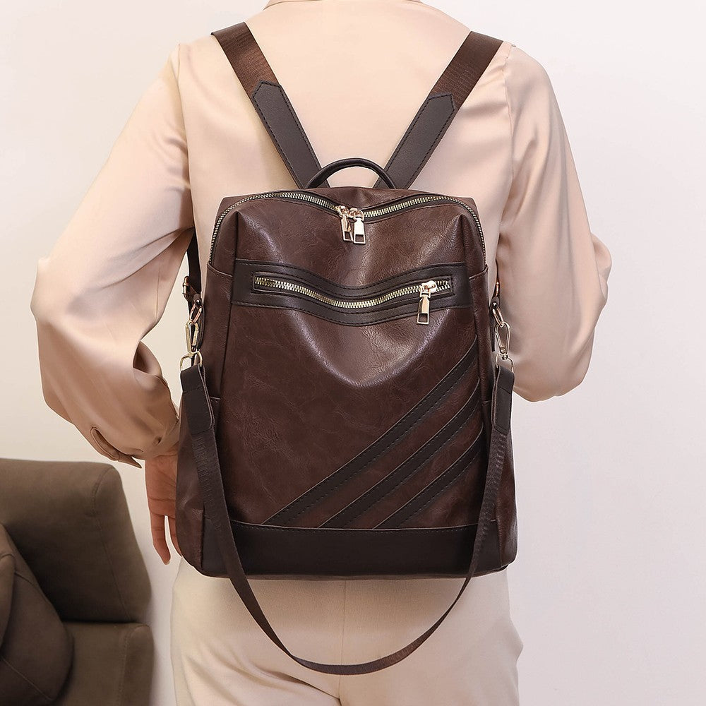 Fashionable Leather Backpack Bowlift