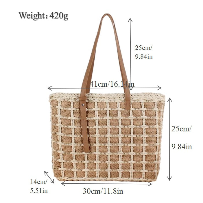 Spacious handbag with woven design Bowlift