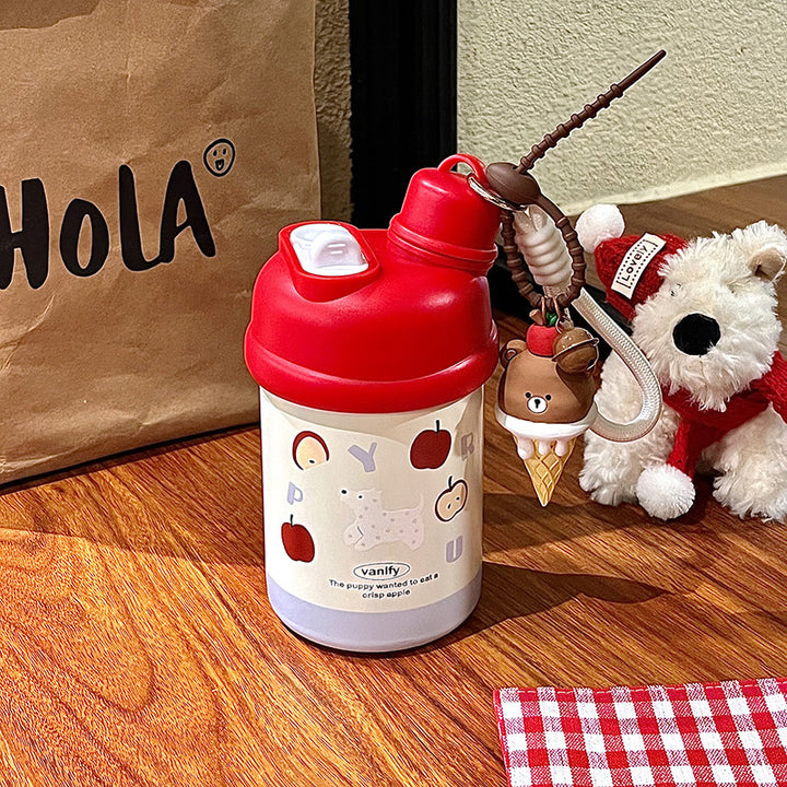 Women's Insulated Water Bottle with Playful Bear Design Bowlift