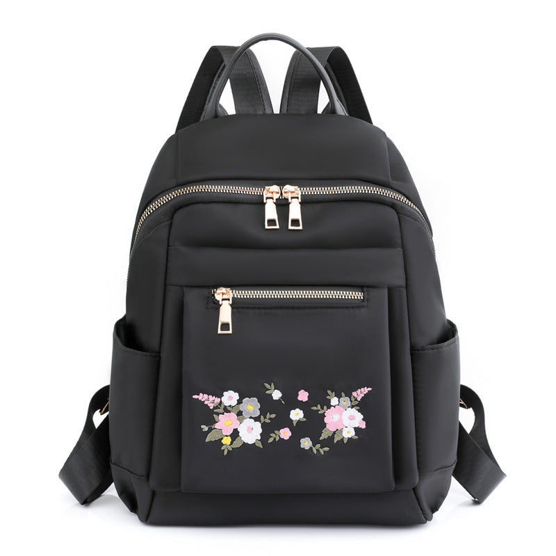 Floral Embroidered Backpack Bowlift