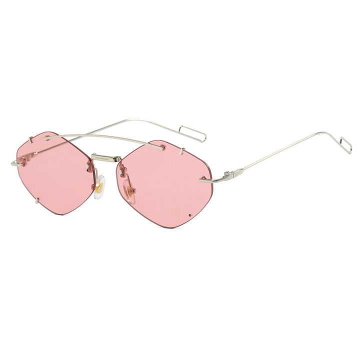 Women geometric sunglasses with ultra-light metal frame Bowlift
