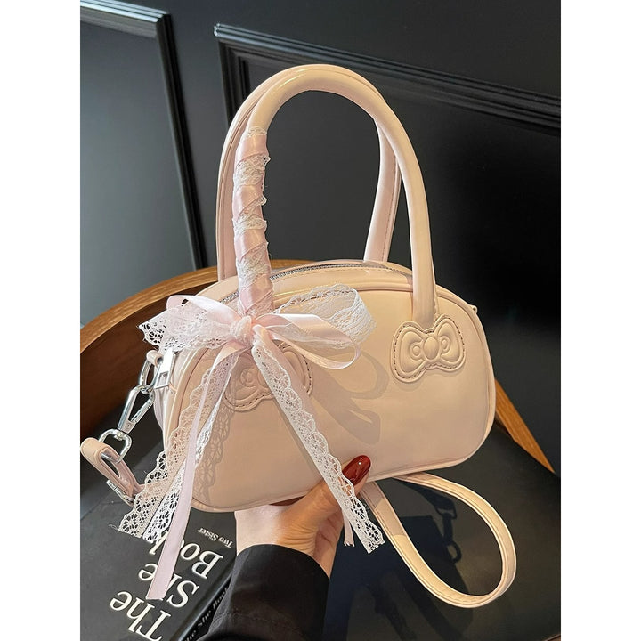 Elegant Bow-Detail Handheld Satchel Bowlift
