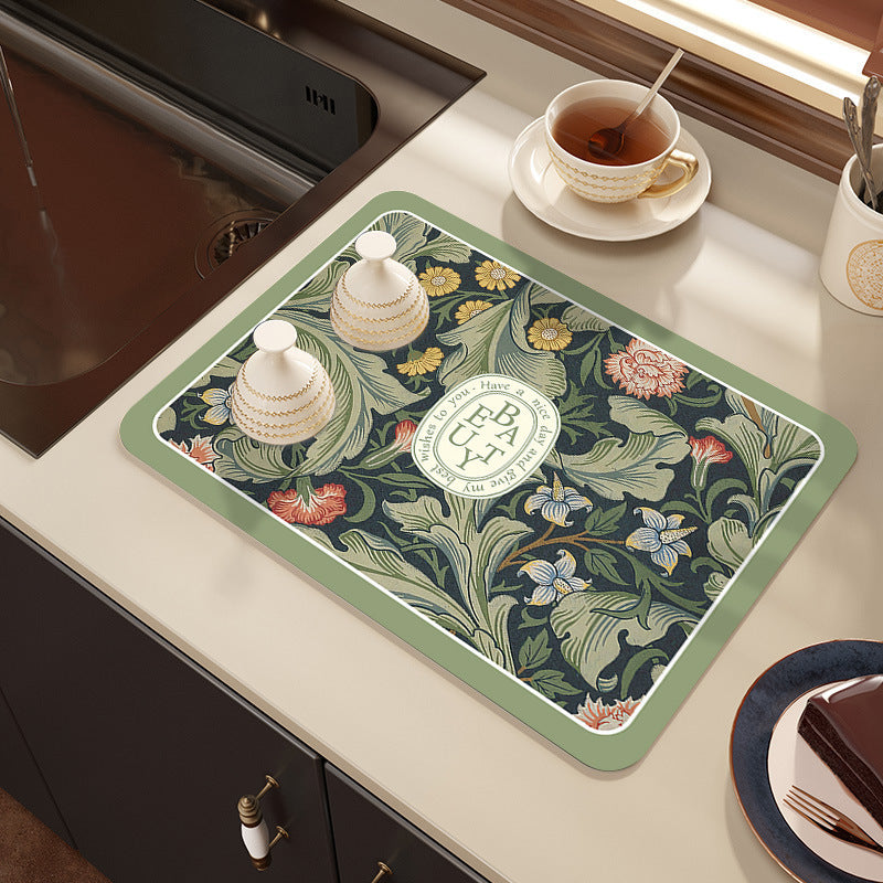 Decorative Kitchen Counter Mat Bowlift
