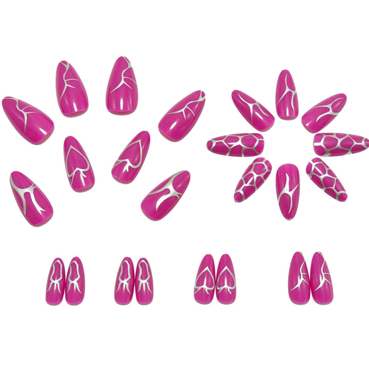 Creative artificial nails with elegant line design Bowlift