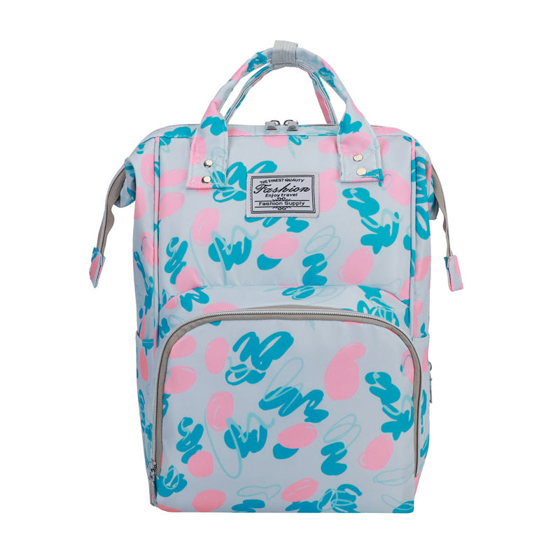 Floral Print Multi-Functional Diaper Backpack Bowlift