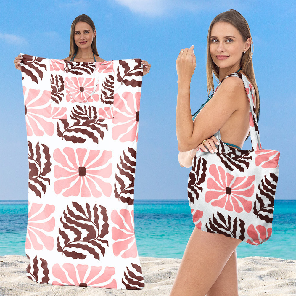 Beach towel with integrated tote bag design Bowlift