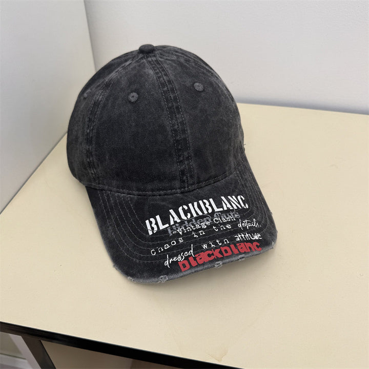 Men's Distressed Graphic Denim Cap Bowlift
