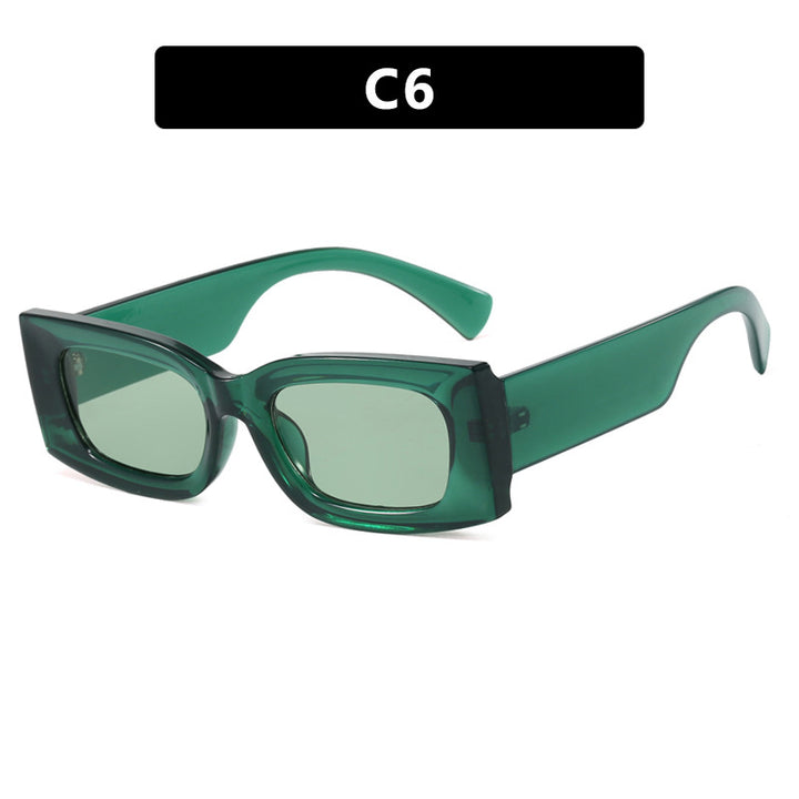 Women's fashionable square sunglasses with transparent frame and protective UV filter Bowlift