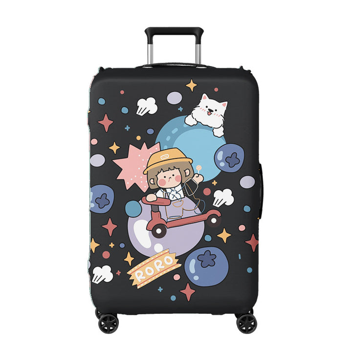 Ladies suitcase cover with creative illustration design Bowlift