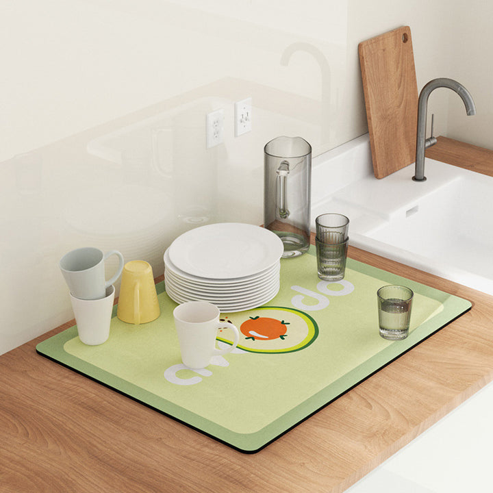 Fun-Themed Kitchen Drying Mat Bowlift