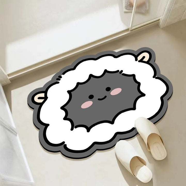 Cartoon Sheep-Themed Area Rug