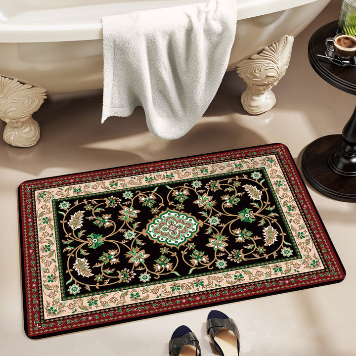 Elegant Floral Pattern Bath Mat Bowlift