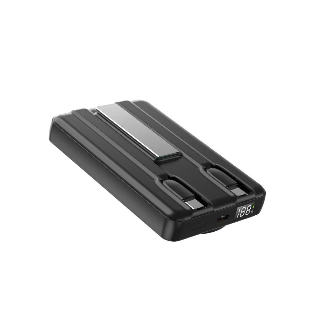 Portable power bank with multifunctional LED display and integrated cable management Bowlift