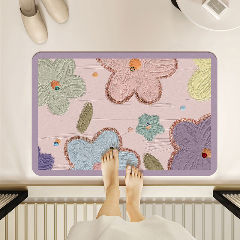 Floral Patterned Bath Mat